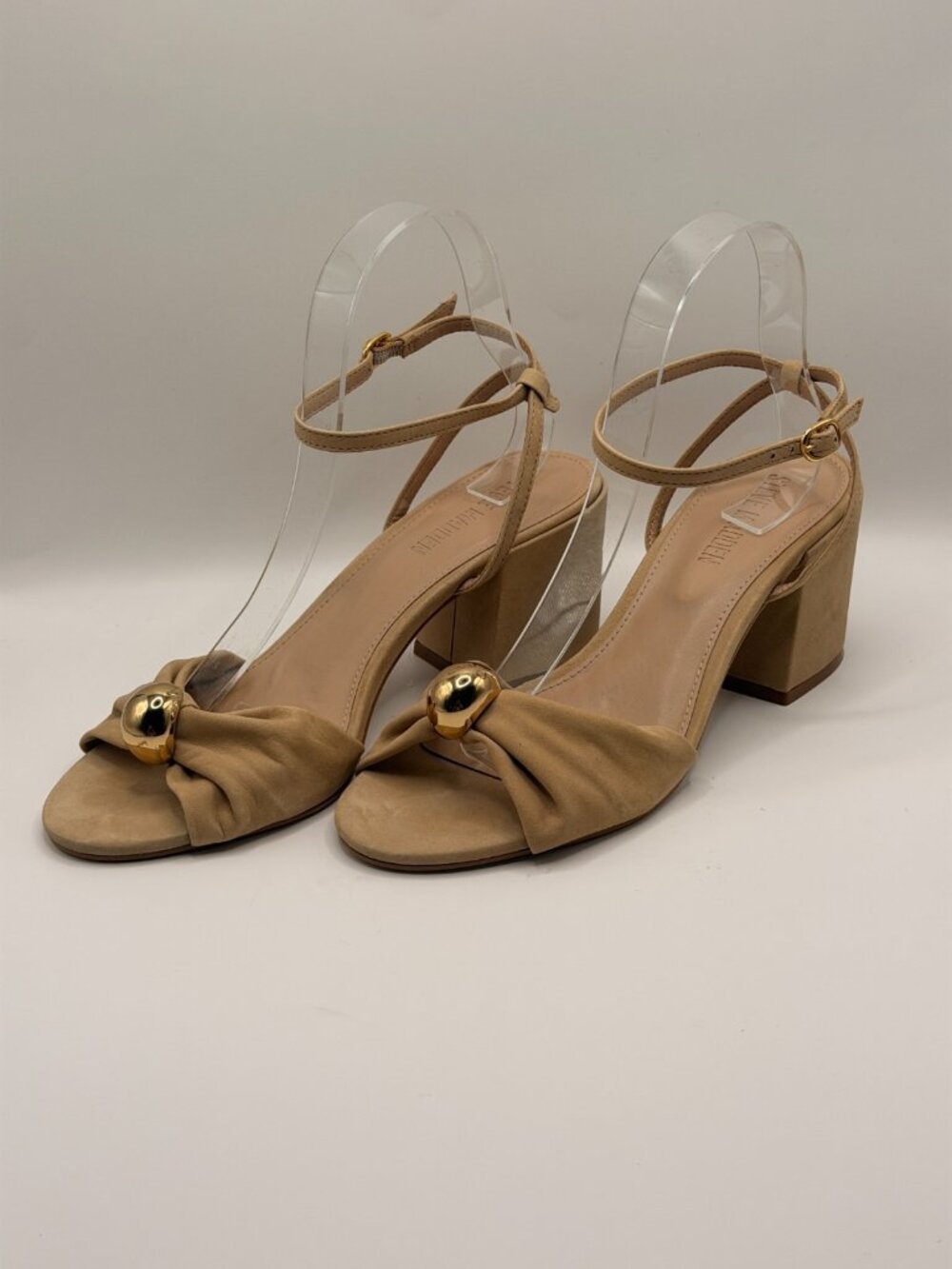 Steve Madden Women's Caden Knotted Embellished Block-Heel Sandals Sz 8.5